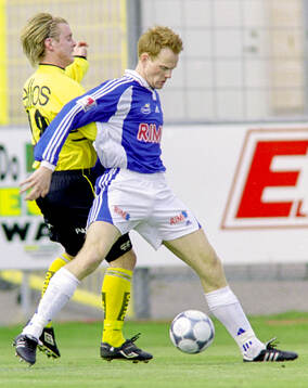 Halmstads Michael Svensson mot Elfsborgs Fredrik Berglund