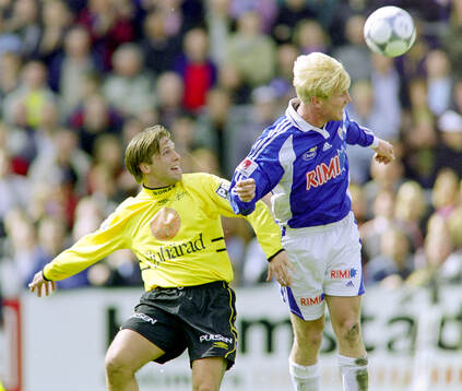 Elfsborgs Anders Svensson och Halmstads Petter Hansson i