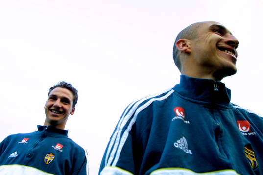 Fotboll, Landslaget, Henrik Larsson och Zlatan Ibrahimovic.