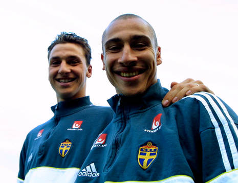Fotboll, Landslaget, Henrik Larsson och Zlatan Ibrahimovic.