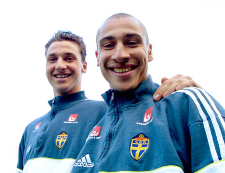 Fotboll, Landslaget, Henrik Larsson och Zlatan Ibrahimovic.