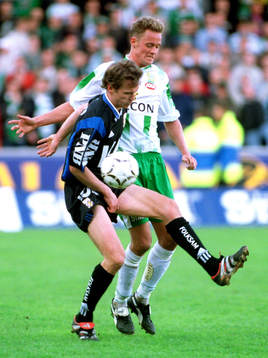 Peter Markstedt, Hammarby, mot Göteborgs Magnus Erlingmark