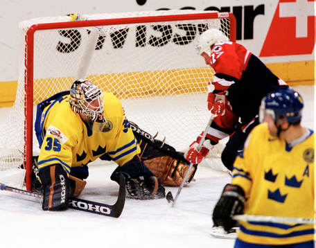 Tommy Salo, Sverige, och Doug Brown, USA