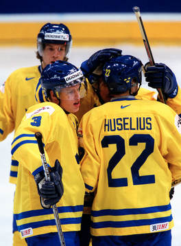 Ishockey, VM, Sverige, Avmätt jubel Kim Johnsson, Daniel