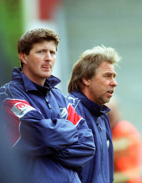 Patrik Johansson och Tommy Hansson, tränare, IFK Malmö