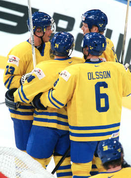 Fredrik Modin, Mats Sundin, Sverige, jublar (jubel)