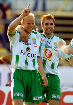 Andreas Hermansson och Kennedy Bakircioglü, Hammarby jublar