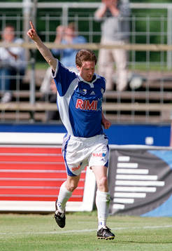 Mikael Nilsson, Halmstad, (jubel)