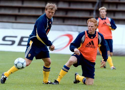 fotboll, Sverige, Marcus Allbäck och Patric Andersson