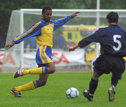 Fotboll, U2,1 Sverige-Slovakien Benjamin Kibebe