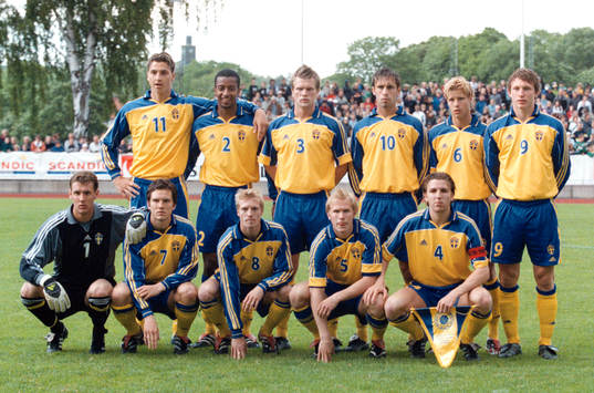 Fotboll, U21, VM kval, lagbild, Sverige-Slovakien