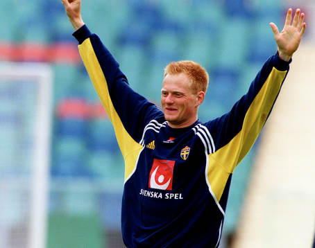 Fotboll, träning. Michael Svensson, Sverige