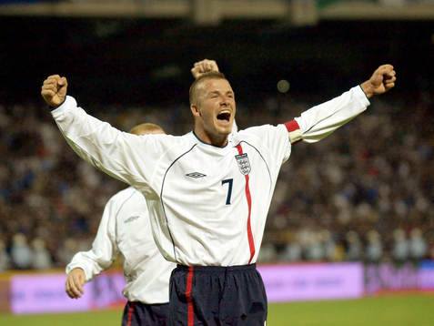David Beckham och Paul Scholes, England jubel