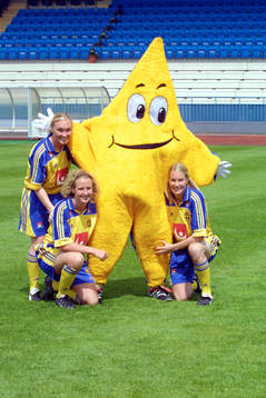 Fotboll, dam, Sverige, maskot, Bollis