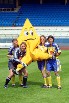 Fotboll, dam, Sverige, maskot, Bollis