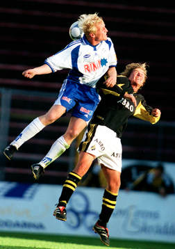 Petter Hansson, Halmstad och Daniel Tjernström, AIK, nick,