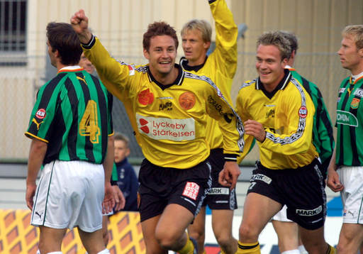 Målskytten Marcus Ringberg, jubel