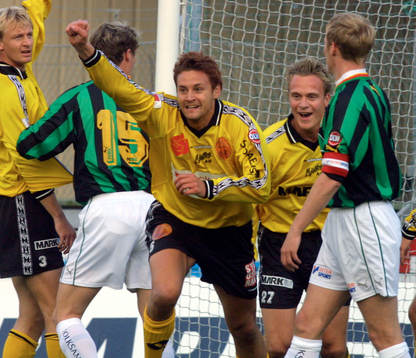 Målskytten Marcus Ringberg, jubel