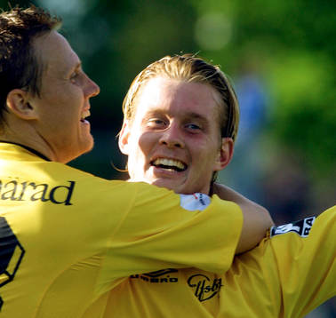 Fredrik Berglund och L-G Carlstrand, Elfsborg, jubel