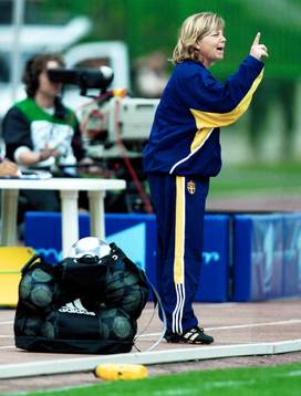 Fotboll, EM, Dam, Marika Domanski Lyfors, förbundskapten