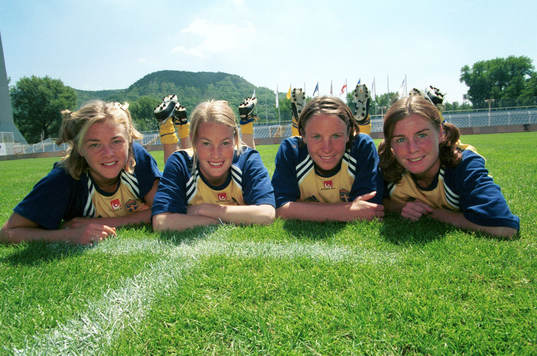 Fotboll, EM, dam, Sverige, Tina Nordlund, Hanna Marklund,