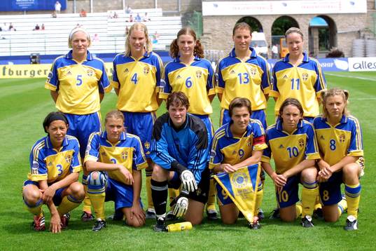 Fotboll, EM, dam, Sverige, lagbild