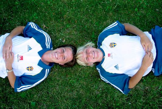 Fotboll, EM, dam, Malin Andersson och Kristin Bengtsson