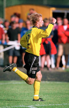 Fotboll,  Superettan, Simon Sjöfors, Mjällby, Jubel
