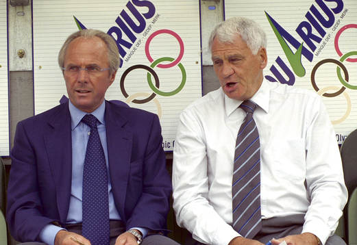 Sven-Göran Eriksson, förbundskapten och Bobby Robson