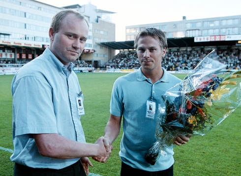 Förre Hammarby backen Roger Sandberg avtackas