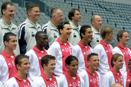 Fotboll, Zlatan Ibrahimovic, Ajax, lagbild