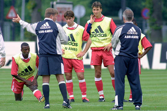 Fotboll,  Co Adriaanse, tränare Ajax och  Zlatan