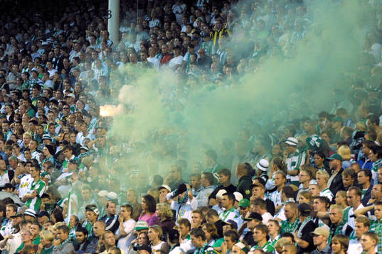 Fotboll, allsvenskan, Hammarby, supporter, eld