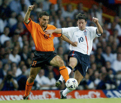 Fotboll, England - Holland. Robbie Fowler, England och