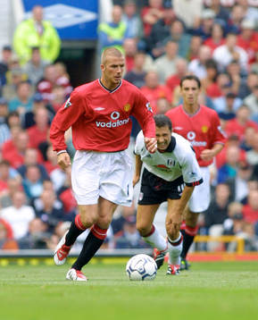 Fotboll, Manchester United - Fulham, David Beckham,