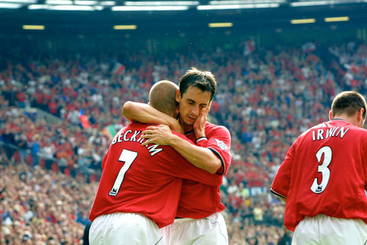 Fotboll, Manchester United - Fulham, David Beckham, Gary
