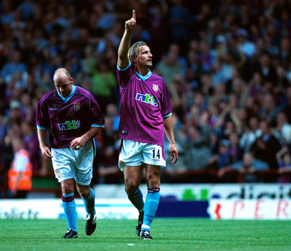 Fotboll, engelsk, David Ginola, Aston Villa, jubel