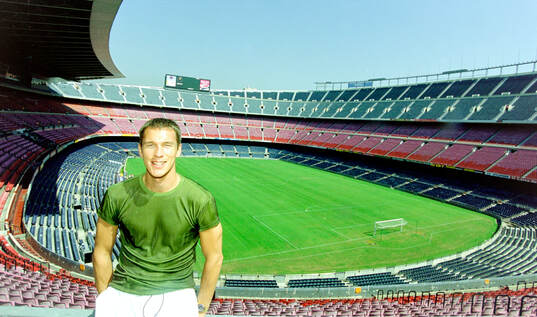 Patrik Andersson of Barcelona at Camp Nou stadium