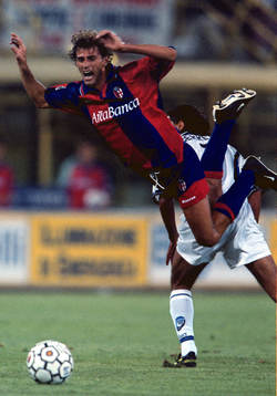 Fotboll, italiensk, Bologna - Atalanta. Carlo Nervo, Bologna