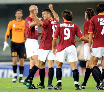 fotboll, italiensk, Walter Adrian Samuel, Roma, jubel