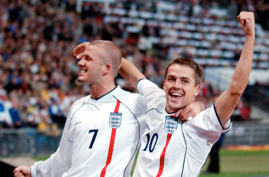 Fotboll, Tyskland - England, Michael Owen och David
