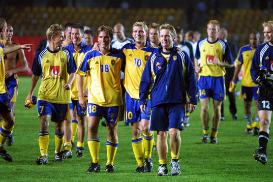 Anders Svensson och Marcus Allbäck, Sverige jublar