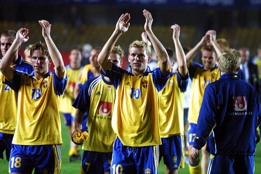 Anders Svensson och Marcus Allbäck, Sverige jublar