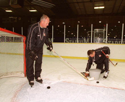 Gunnar Johansson, tränare och Per Bäckman, tränare