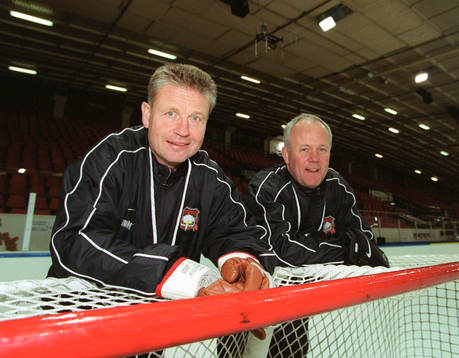 Tränarna Per Bäckman och Gunnar Johansson