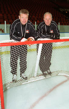 Tränarna Per Bäckman och Gunnar Johansson
