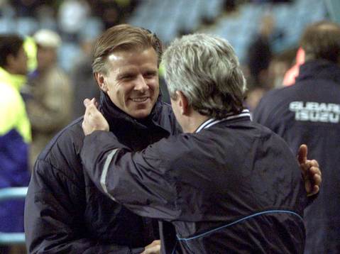 Tränarna Roland Nilsson och Kevin Keegan