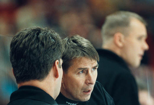 Mats Hallin, Hans Särkijärvi och Johan Hemlin, tränare
