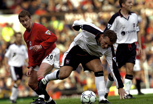 Fotboll, , engelsk, Manchester United - Ipswich. Ole Gunnar