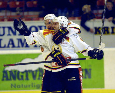 Pär Djoos och Henrik Rehnberg, Brynäs, jubel